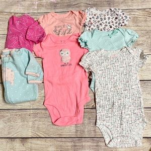 Carter's Pink and Mint Bodysuits Set